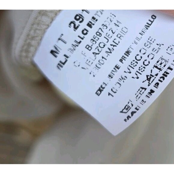 Vilagallo Size 42 Seashell Fish Ocean Dress Beige V-Neck Moby Print M 10 - Picture 4 of 5